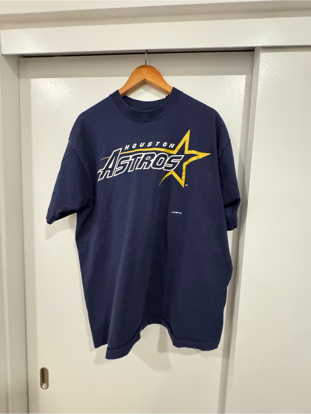 Retro Houston Astros Short Sleeve Logo Tee with Yellow Star